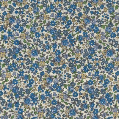 TISSU FROU-FROU FLEURI Bleu petites Fleurs 2800-0-15 petite image